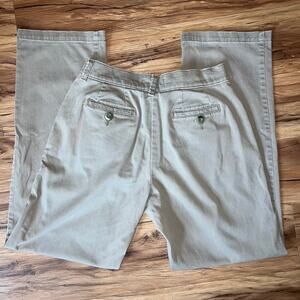 Lee Jean Relaxed Straight Leg Gray Jean Dress Pants Khaki Size Medium 98% Cotton